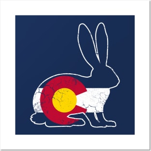 Colorado Flag Rabbit Bunny Posters and Art